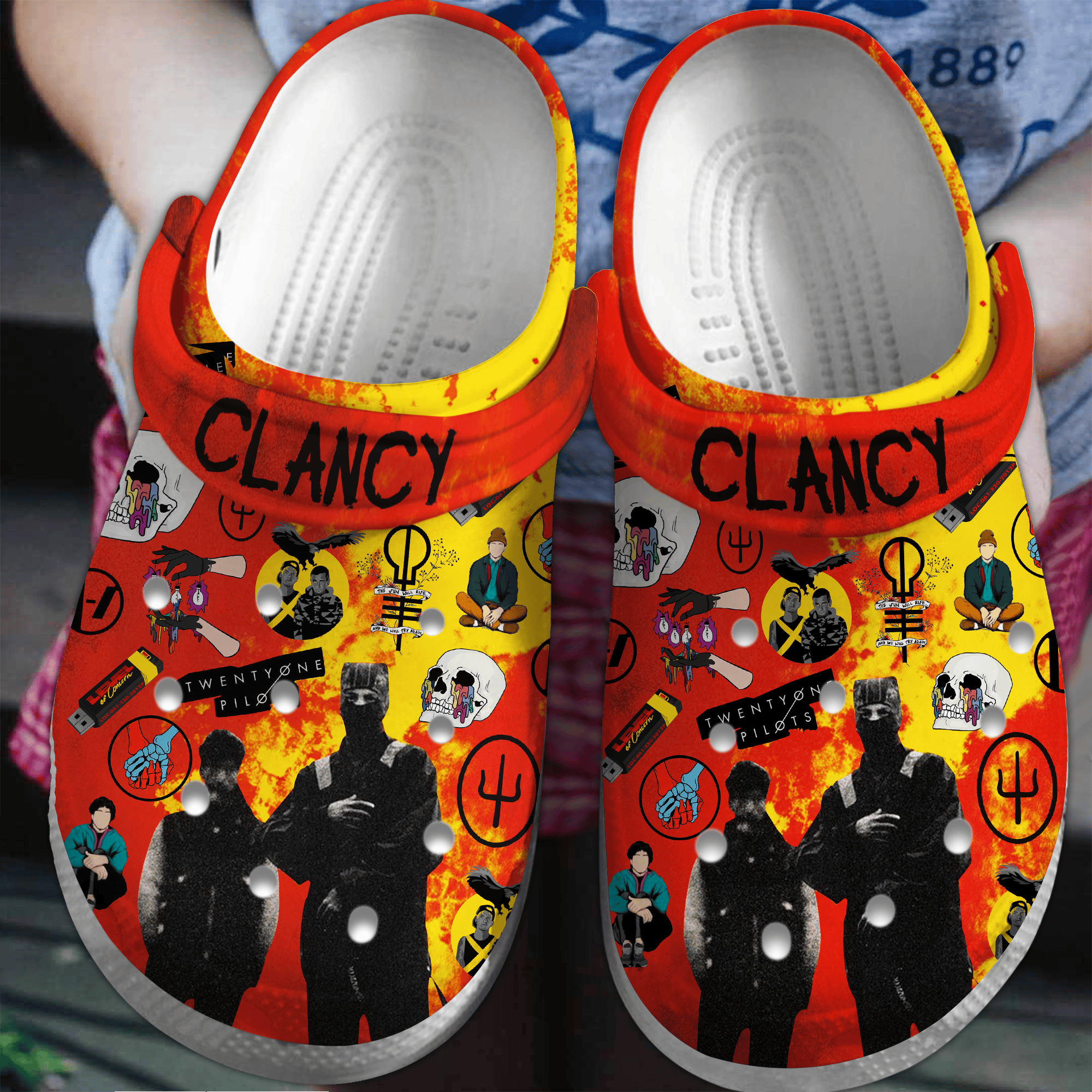 Footwearmerch Twenty One Pilots Music Crocs Crocband Clogs Shoes Comfortable For Men Women and Kids
