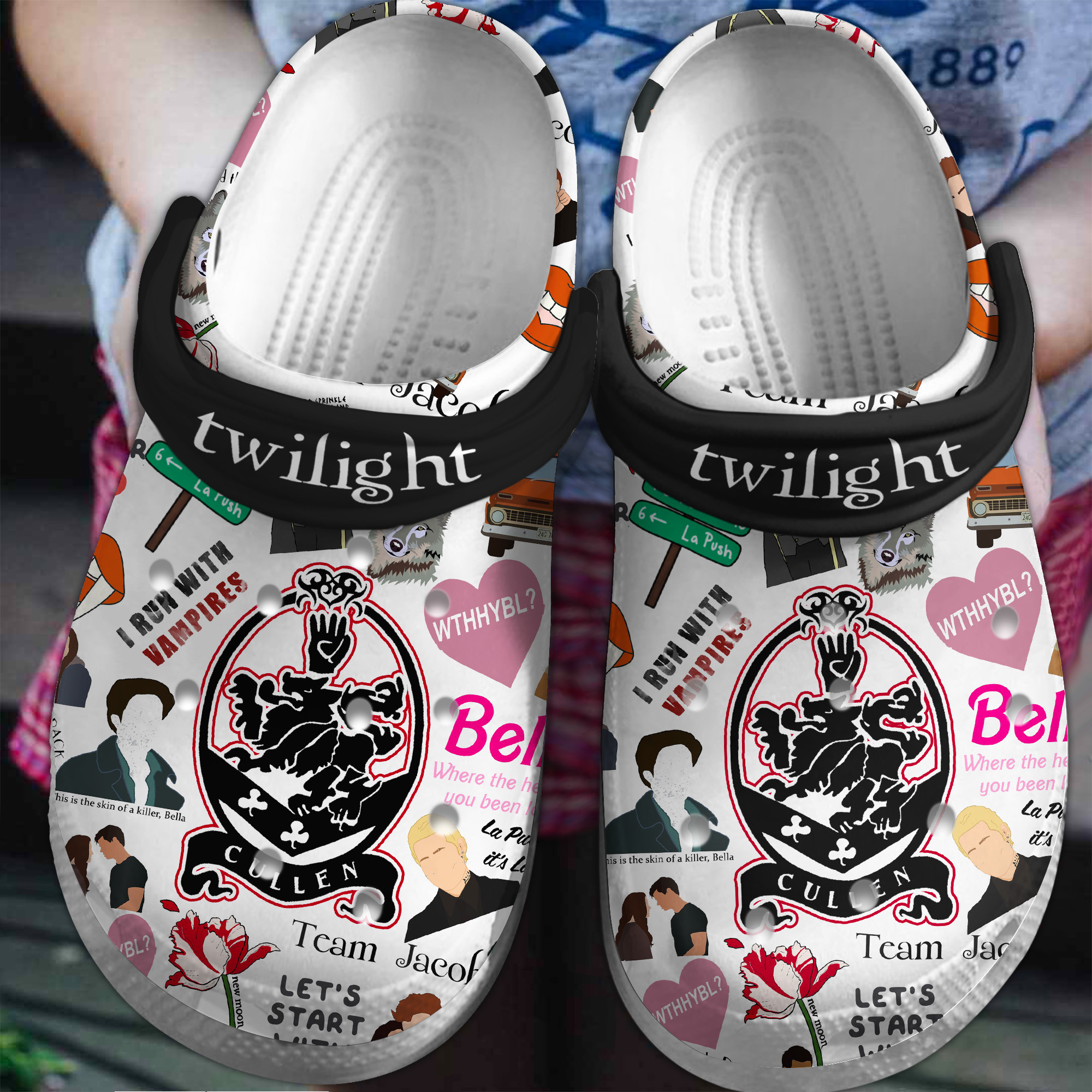 Footwearmerch Twilight Movie Crocs Crocband Clogs Shoes Comfortable For Men Women and Kids