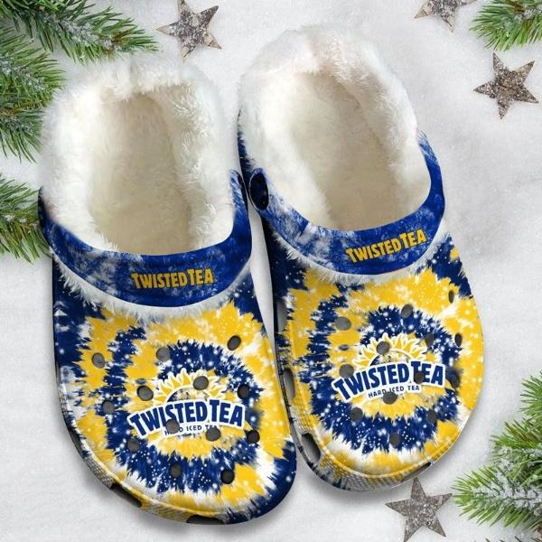 Footwearmerch Twisted Tea Hard Ice Tea Crocs Crocband Fleece Lined Clogs Shoes Comfortable For Men Women and Kids In Winter