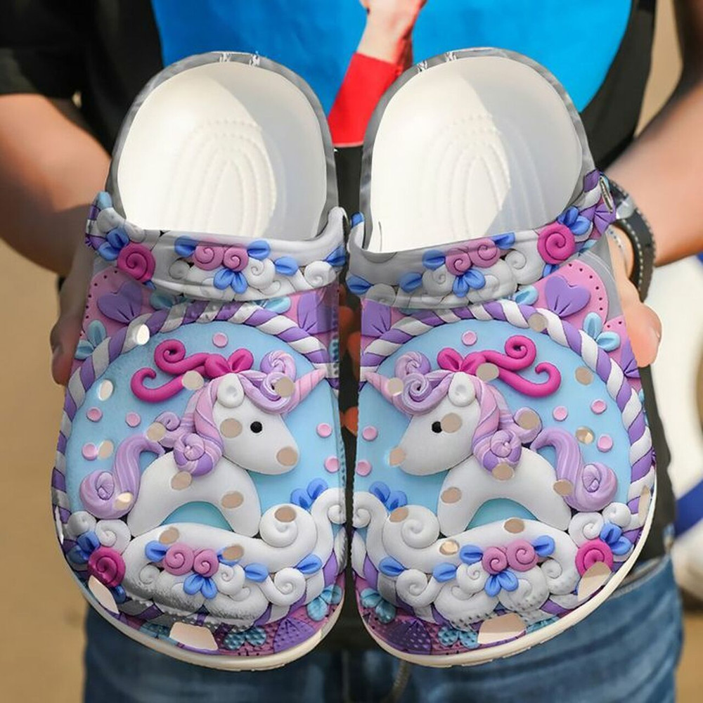 Footwearmerch Unicorn Heart Candy 102 Gift For Lover Rubber clog Shoes Comfy Footwear