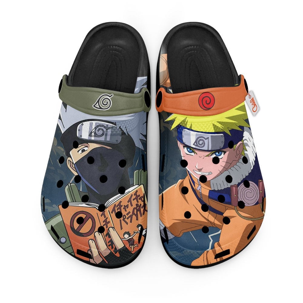 Footwearmerch Uzumaki Naruto and Hatake Kakashi Naruto Shippuden Anime Crocs Crocband Clogs Shoes Comfortable For Men Women and Kids