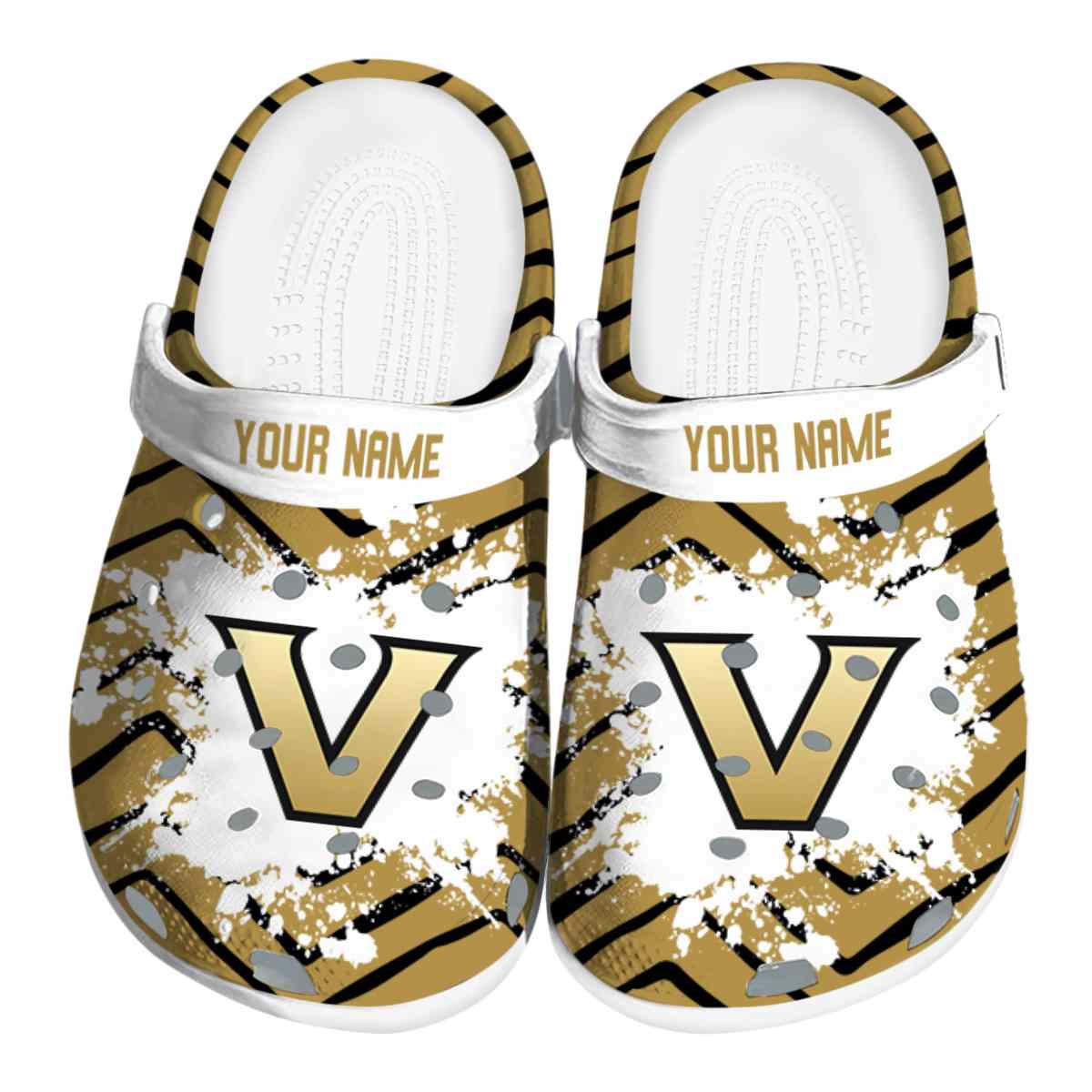 Footwearmerch Vanderbilt Commodores NCAA Sport Crocs Crocband Clogs Shoes Comfortable For Men Women and Kids