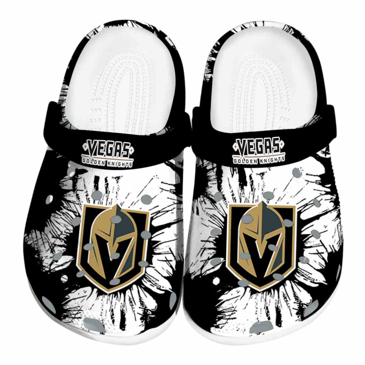 Footwearmerch Vegas Golden Knights NHL Sport Crocs Crocband Clogs Shoes Comfortable For Men Women and Kids