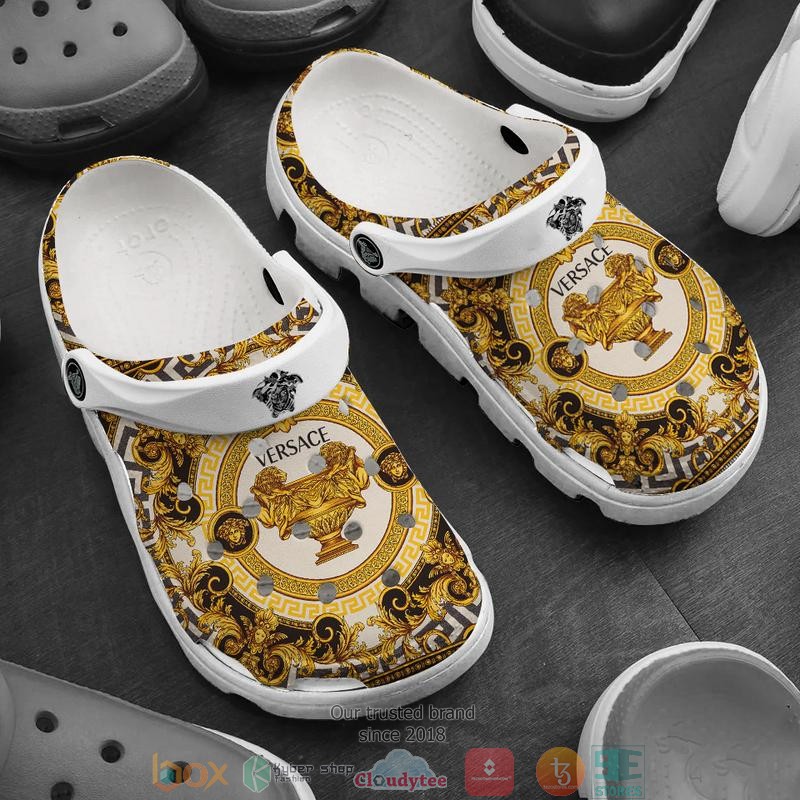 Footwearmerch Versace Brand Crocs Crocband Clogs Shoes Comfortable For Men Women and Kids