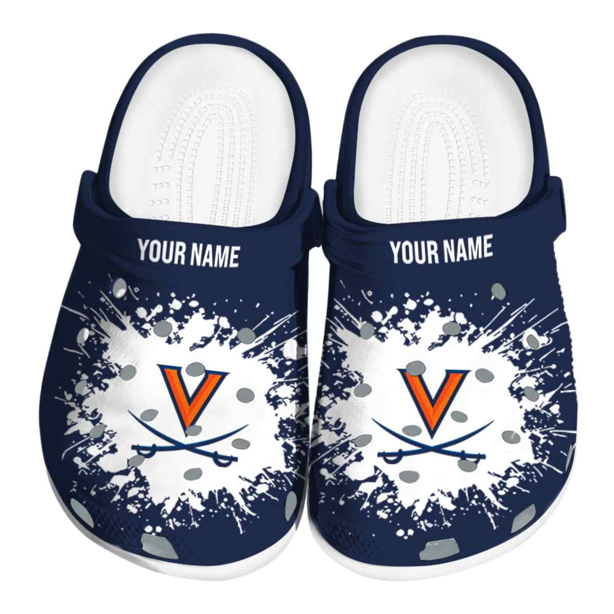 Footwearmerch Virginia Cavaliers NCAA Sport Crocs Crocband Clogs Shoes Comfortable For Men Women and Kids