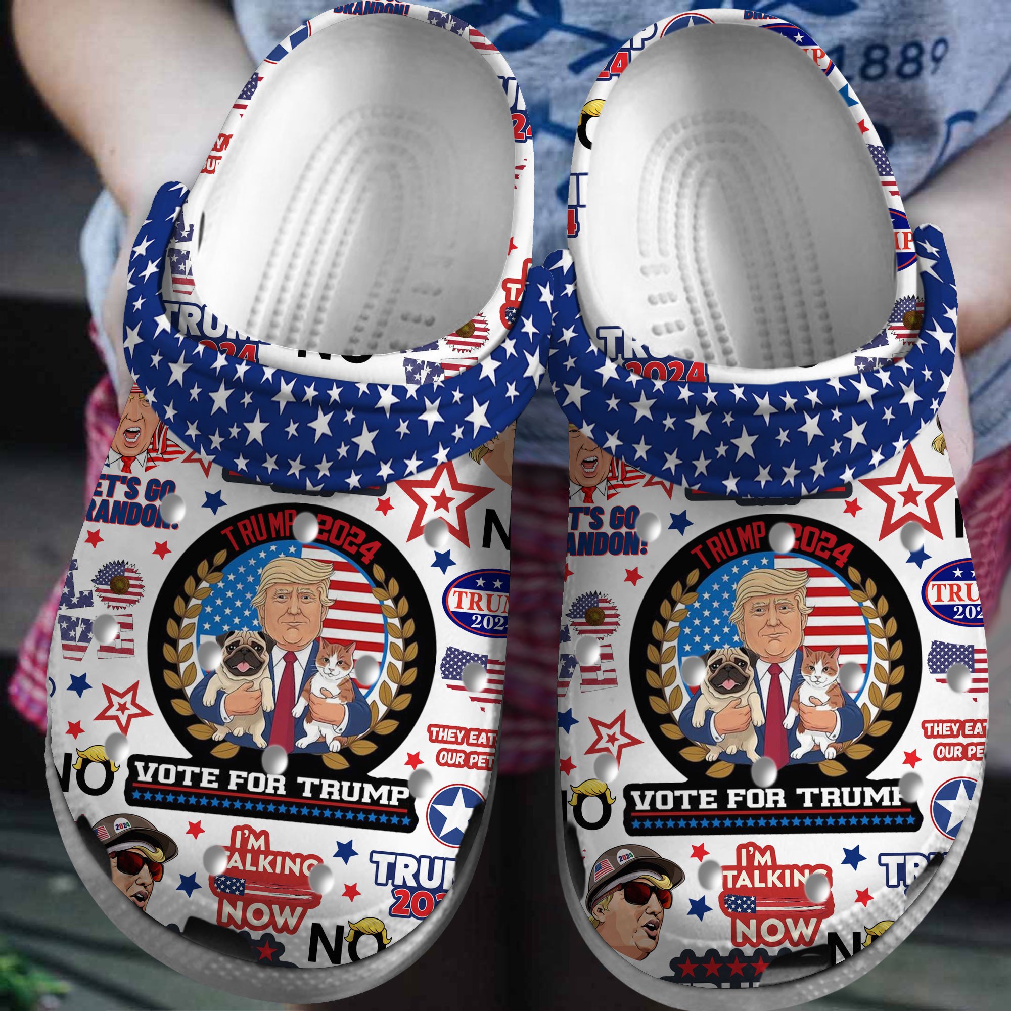 Footwearmerch Vote For Trump Crocs Crocband Clogs Shoes Comfortable For Men Women and Kids