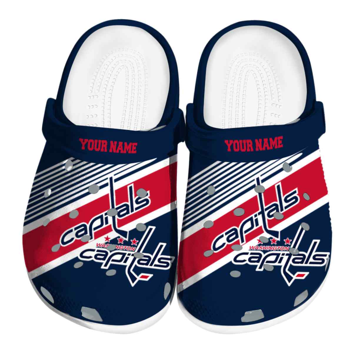 Footwearmerch Washington Capitals NHL Sport Crocs Crocband Clogs Shoes Comfortable For Men Women and Kids