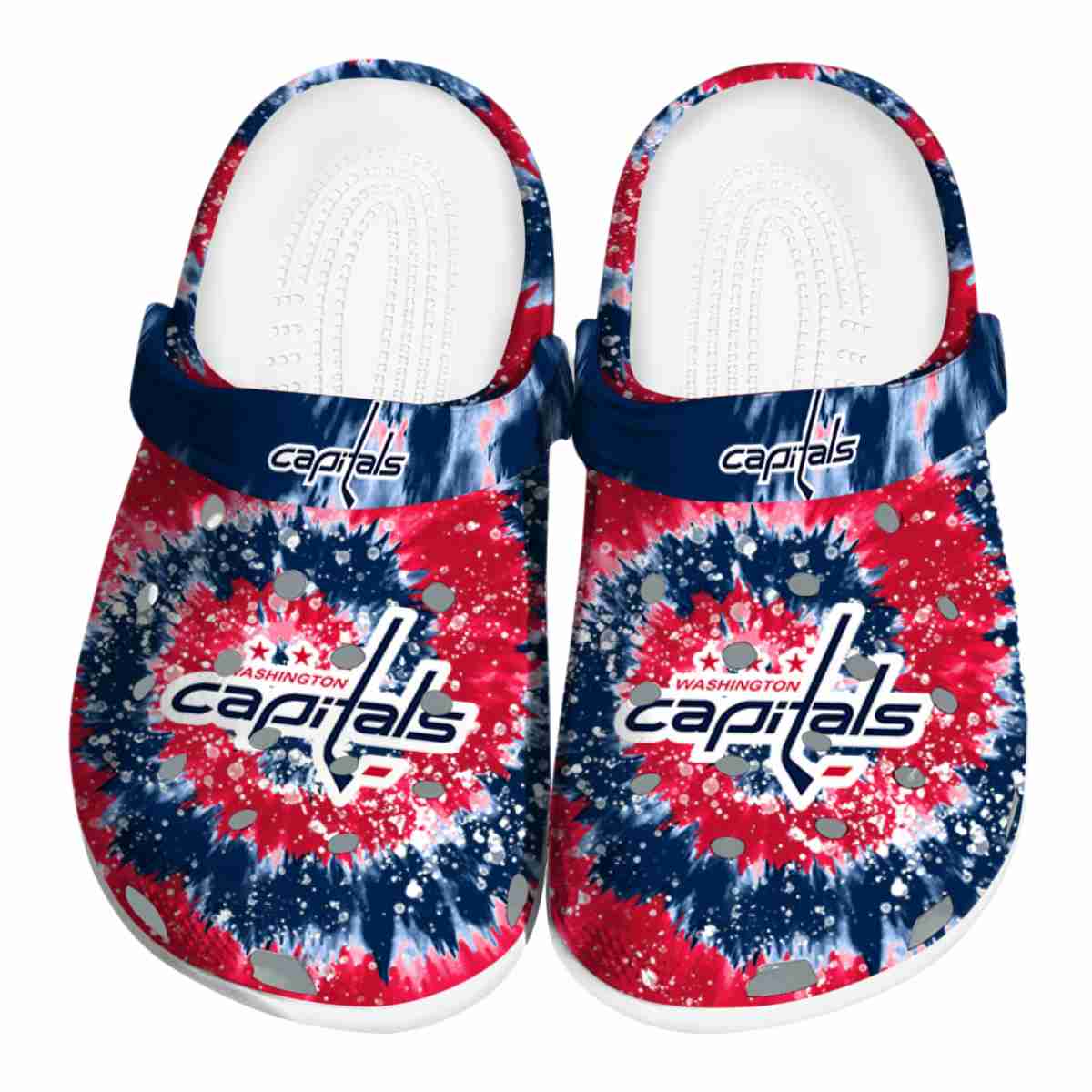Footwearmerch Washington Capitals NHL Sport Crocs Crocband Clogs Shoes Comfortable For Men Women and Kids