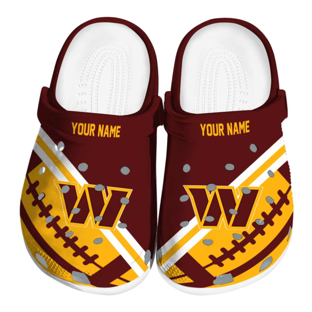 Footwearmerch Washington Commanders NFL Sport Crocs Crocband Clogs Shoes Comfortable For Men Women and Kids