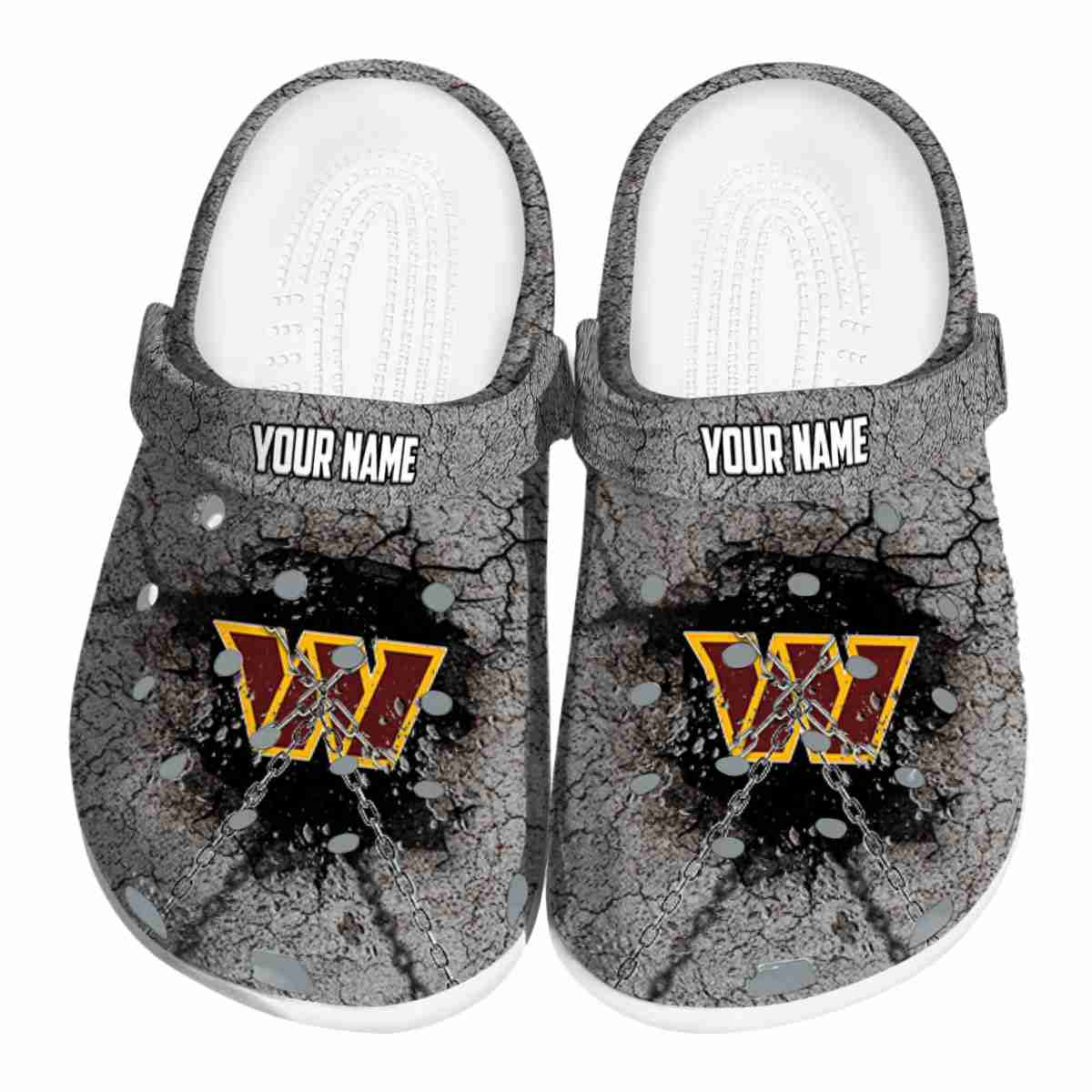 Footwearmerch Washington Commanders NFL Sport Crocs Crocband Clogs Shoes Comfortable For Men Women and Kids