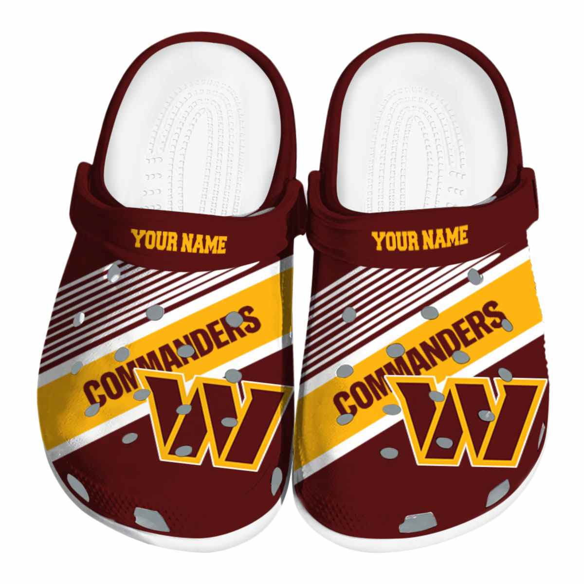 Footwearmerch Washington Commanders NFL Sport Crocs Crocband Clogs Shoes Comfortable For Men Women and Kids