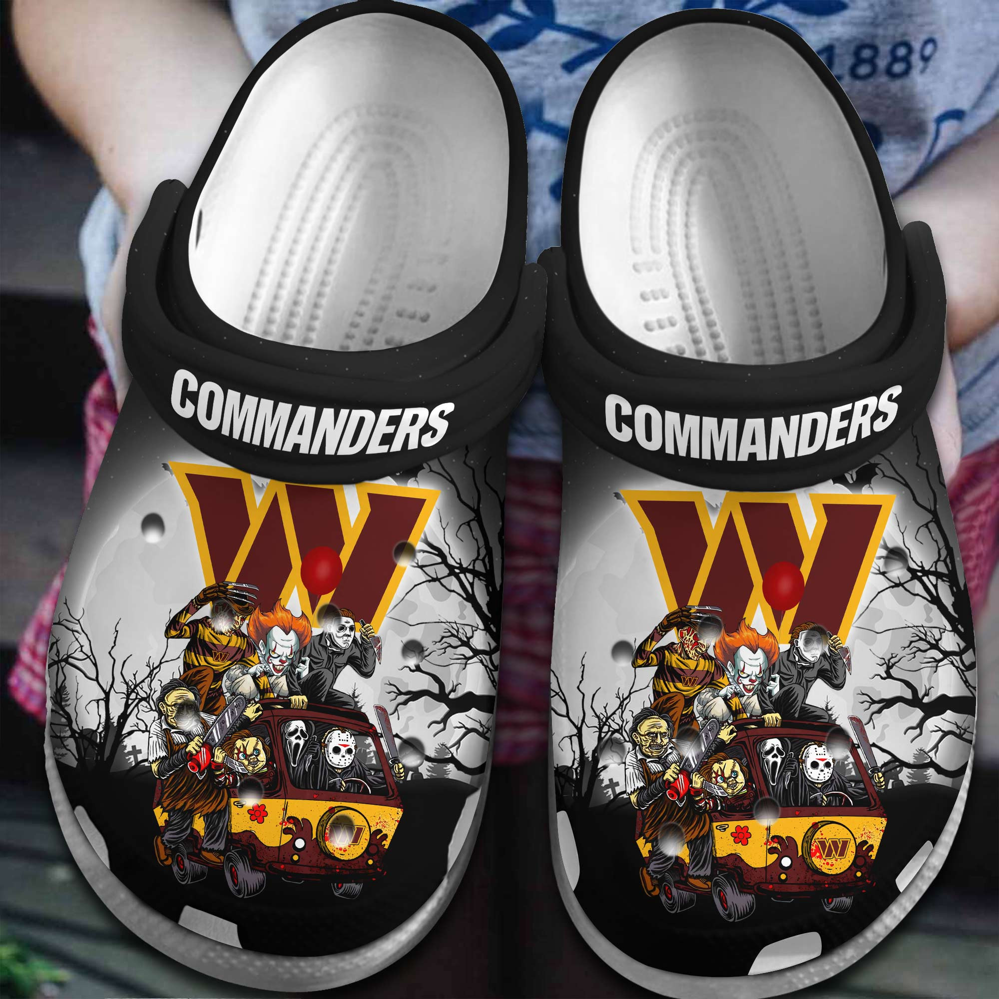 Footwearmerch Washington Commanders NFL Sport Crocs Crocband Clogs Shoes Comfortable For Men Women and Kids