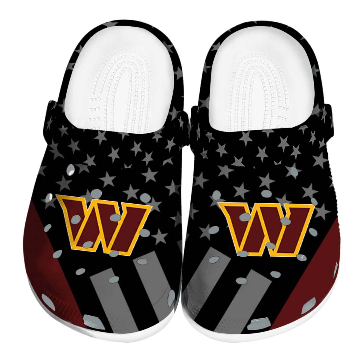 Footwearmerch Washington Commanders NFL Sport Crocs Crocband Clogs Shoes Comfortable For Men Women and Kids