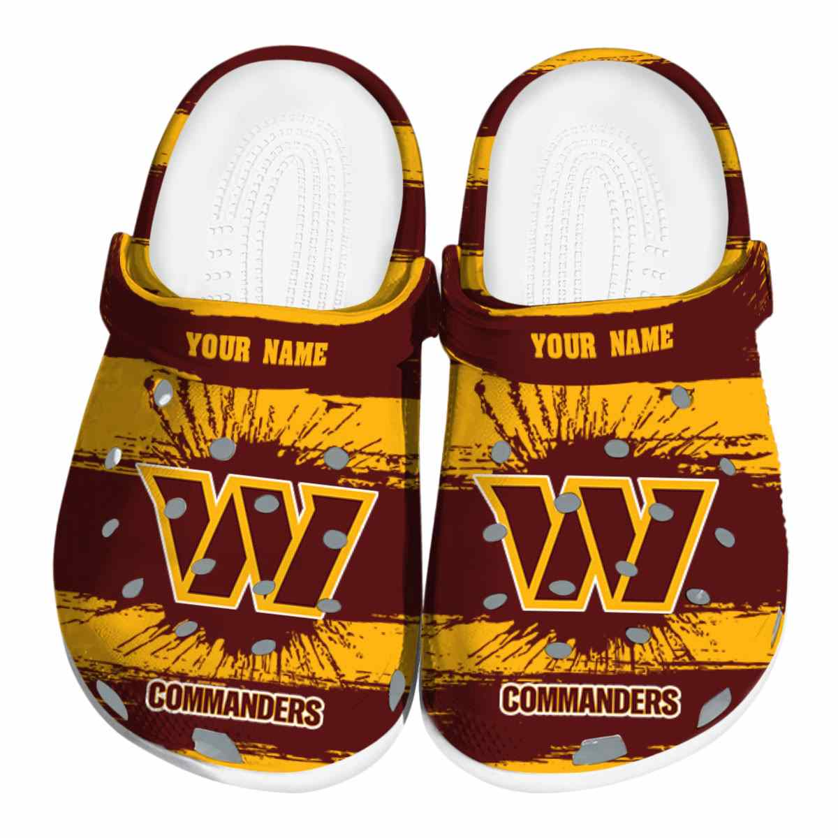 Footwearmerch Washington Commanders NFL Sport Crocs Crocband Clogs Shoes Comfortable For Men Women and Kids