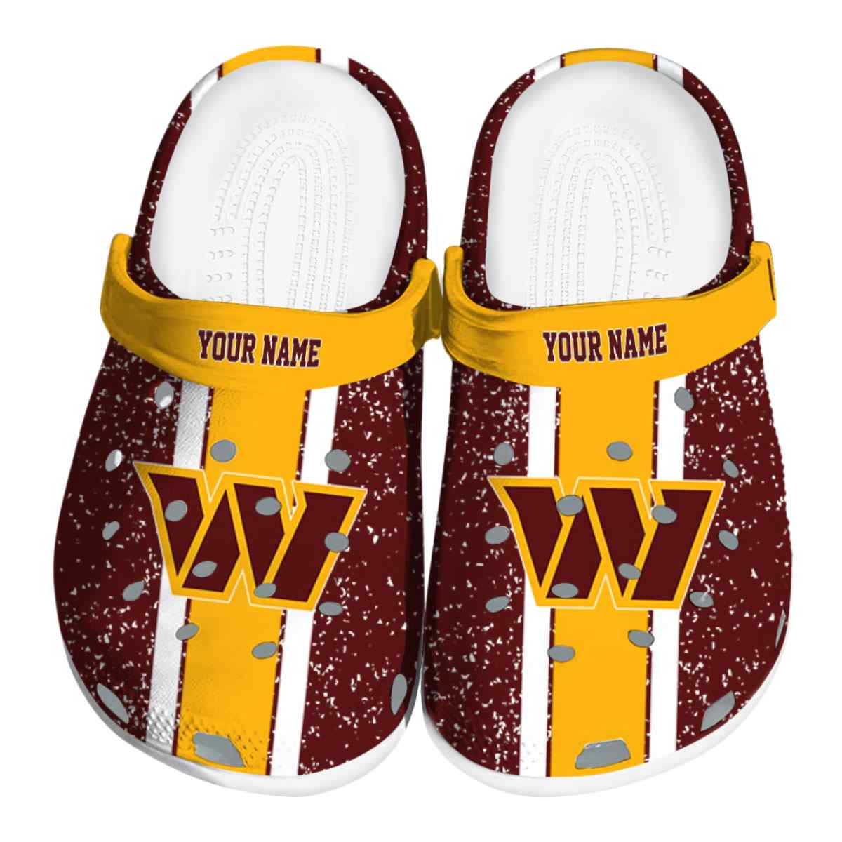 Footwearmerch Washington Commanders NFL Sport Crocs Crocband Clogs Shoes Comfortable For Men Women and Kids