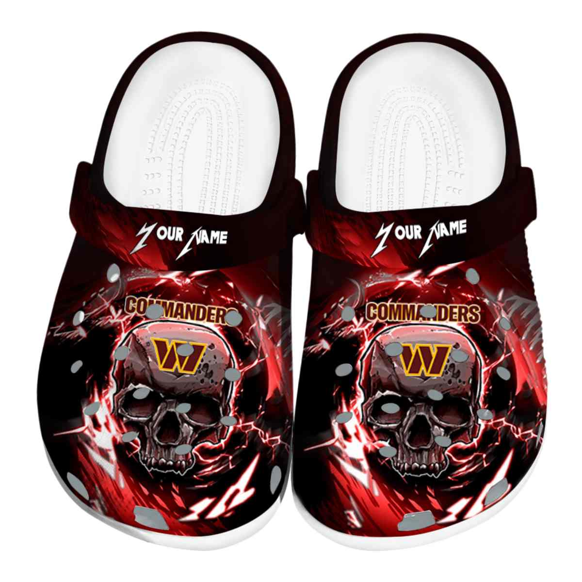 Footwearmerch Washington Commanders NFL Sport Crocs Crocband Clogs Shoes Comfortable For Men Women and Kids