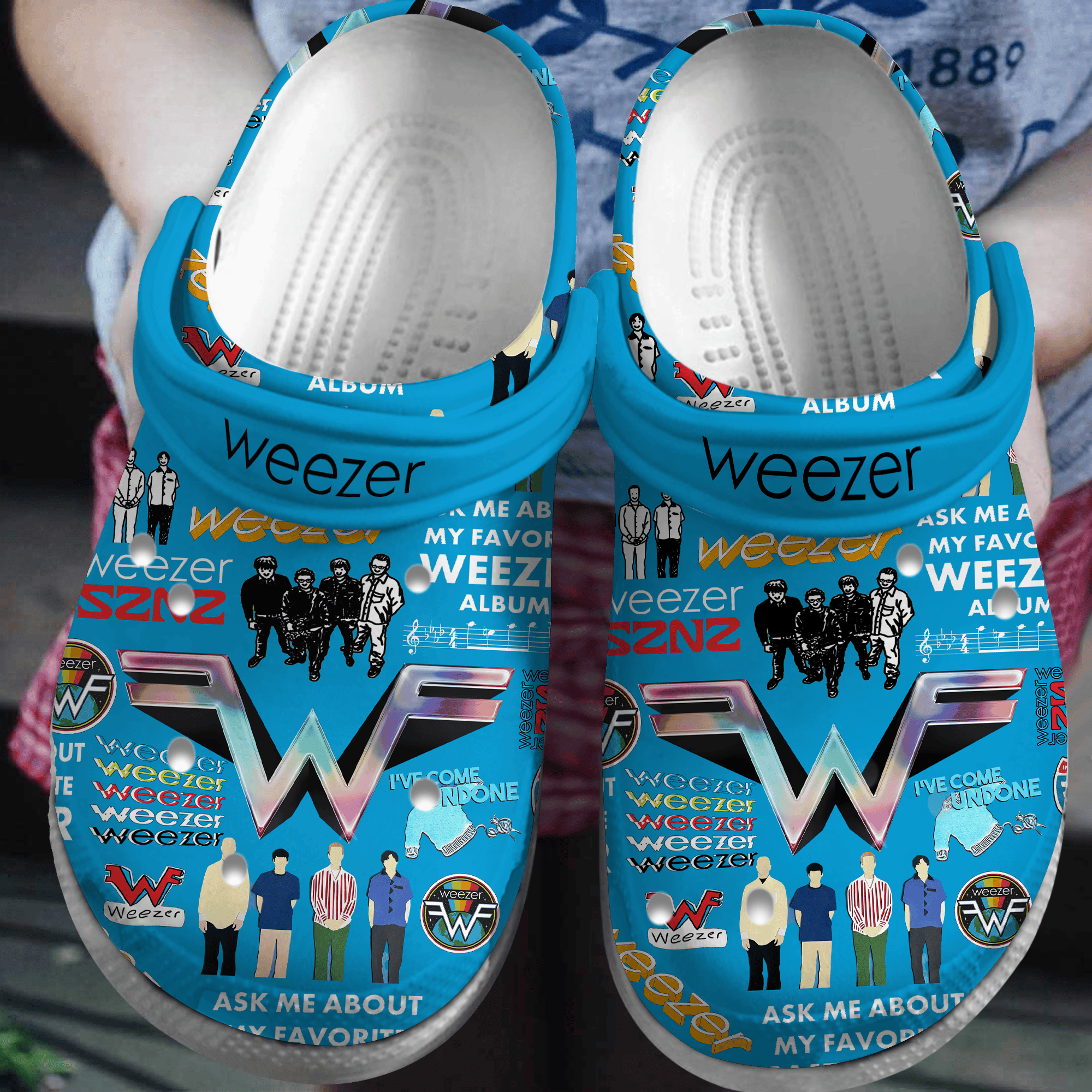 Footwearmerch Weezer Music Crocs Crocband Clogs Shoes Comfortable For Men Women and Kids