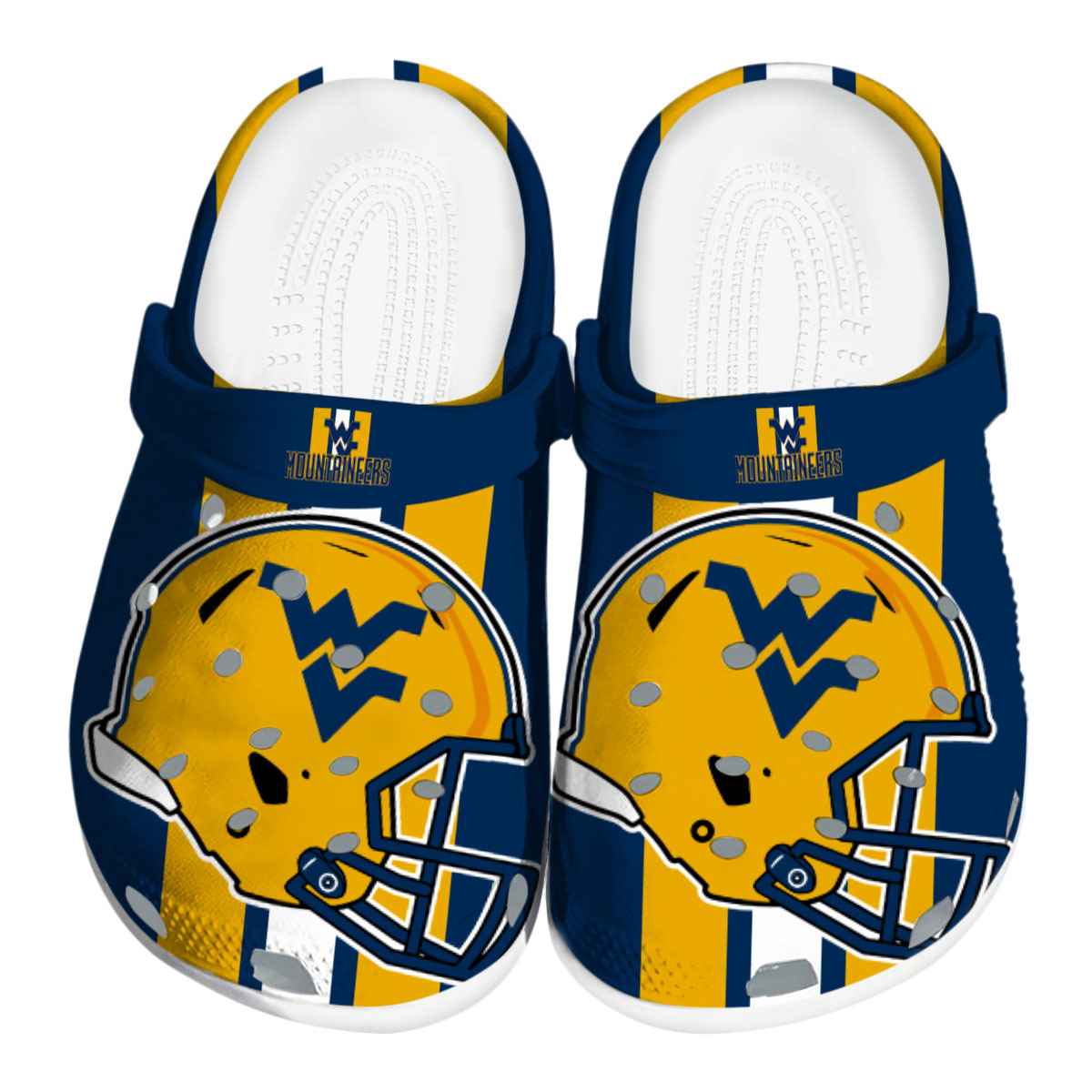 Footwearmerch West Virginia Mountaineers NCAA Sport Crocs Crocband Clogs Shoes Comfortable For Men Women and Kids