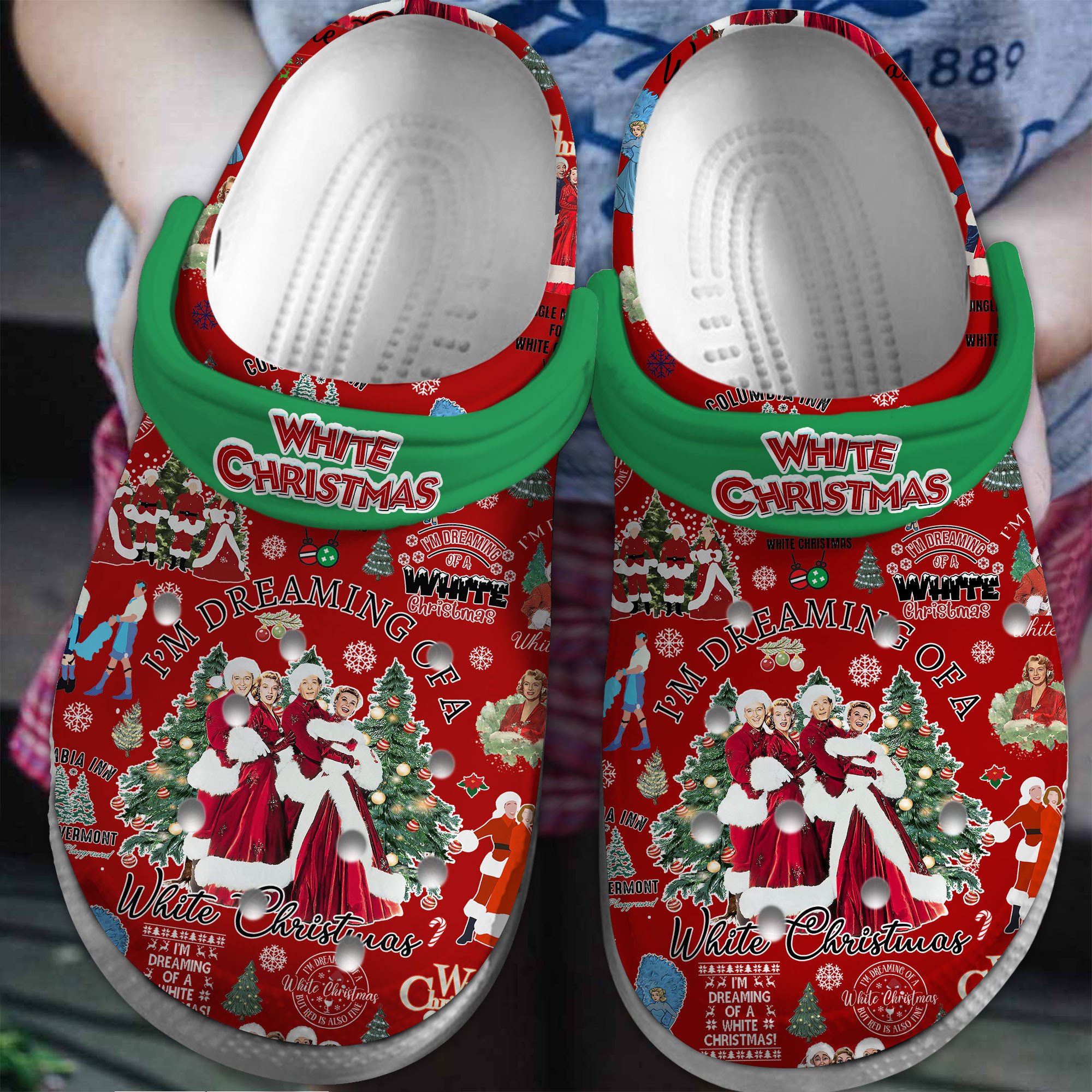Footwearmerch White Christmas Movie Crocs Crocband Clogs Shoes Comfortable For Men Women and Kids