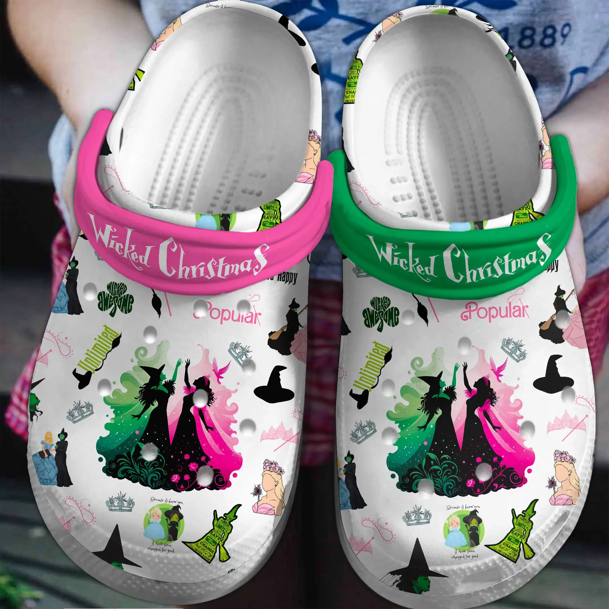 Footwearmerch Wicked Movie Crocs Crocband Clogs Shoes Comfortable For Men Women and Kids