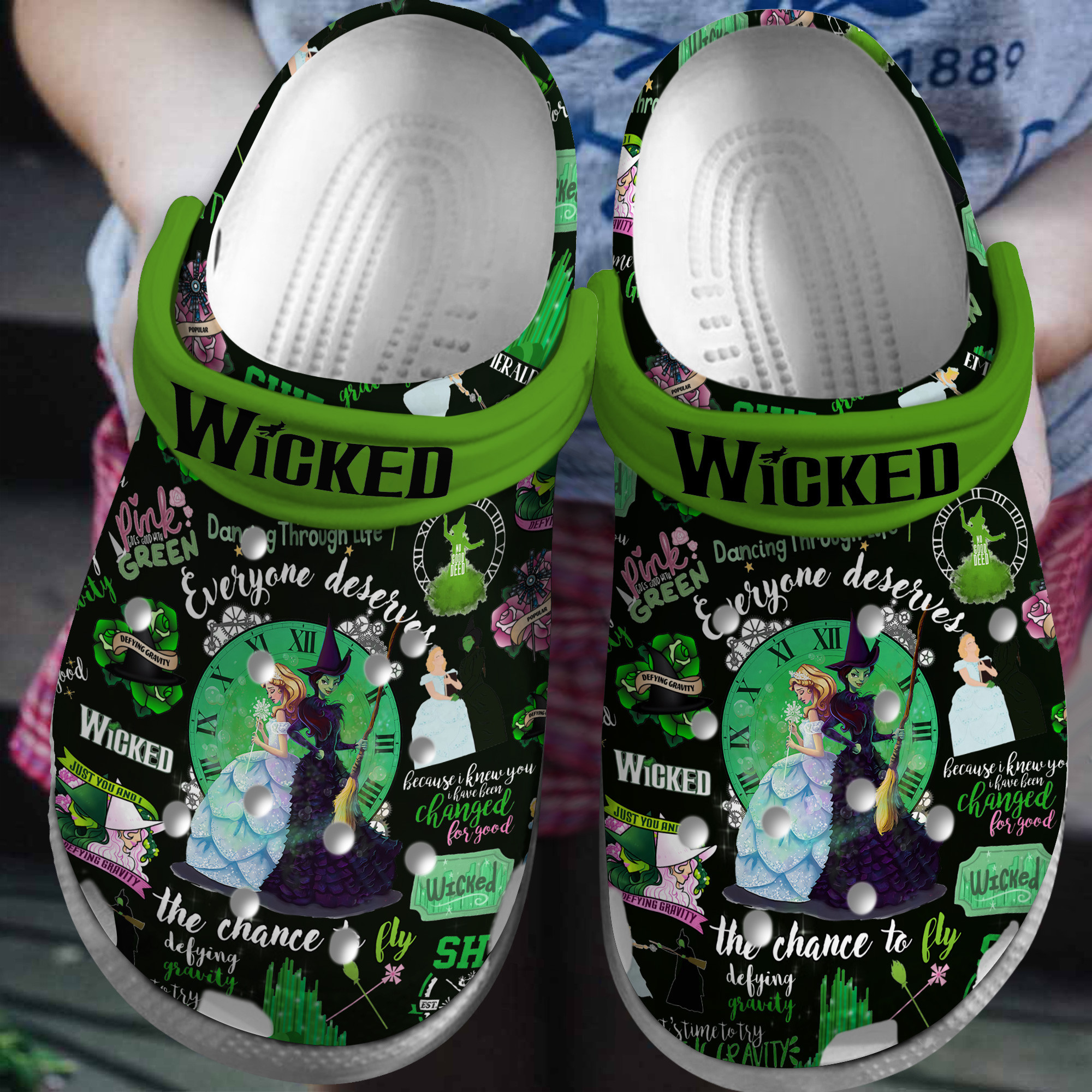 Footwearmerch Wicked Movie Crocs Crocband Clogs Shoes Comfortable For Men Women and Kids