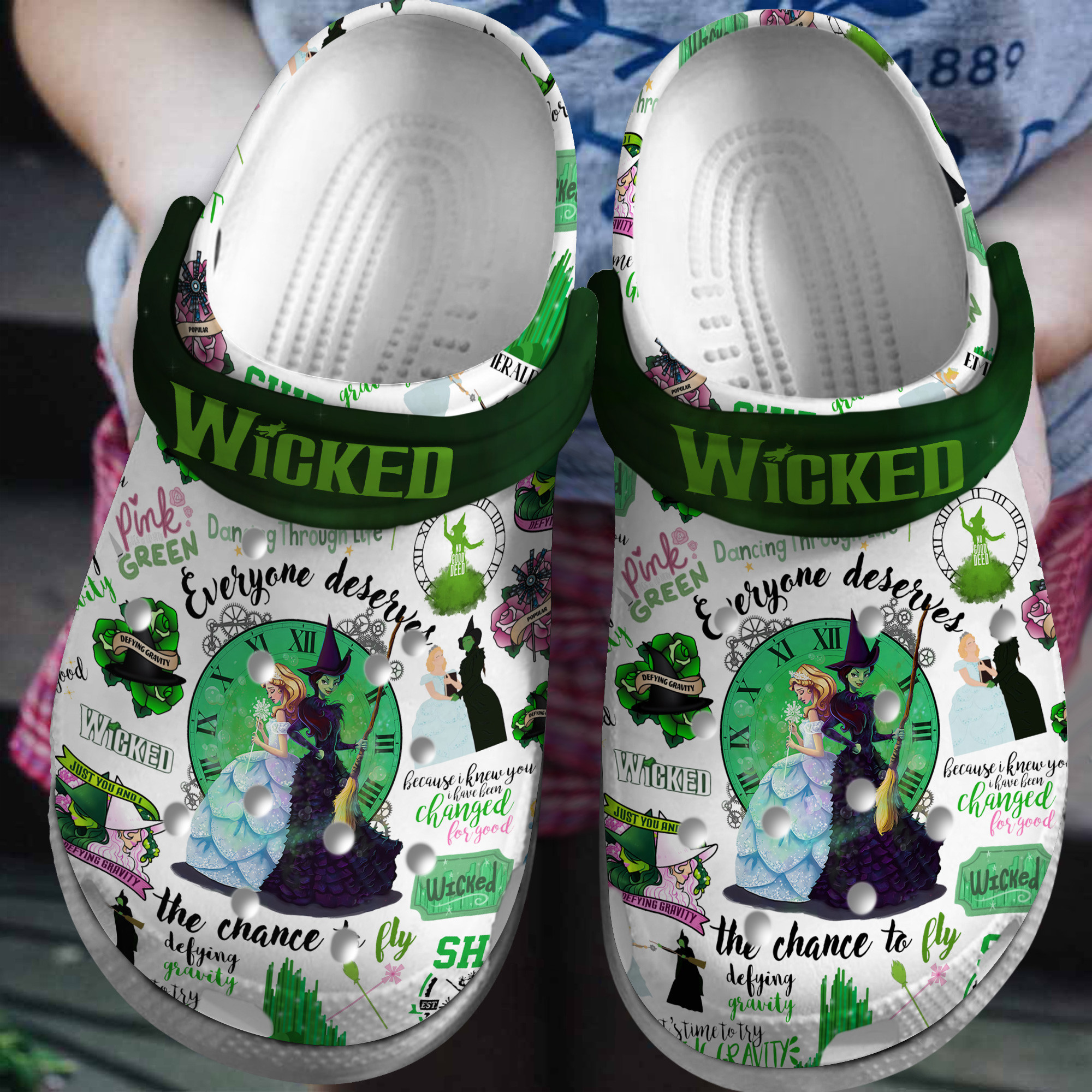 Footwearmerch Wicked Movie Crocs Crocband Clogs Shoes Comfortable For Men Women and Kids