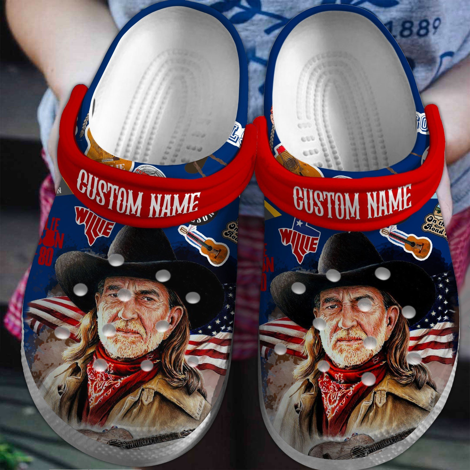 Footwearmerch Willie Nelson Music Crocs Crocband Clogs Shoes Comfortable For Men Women and Kids