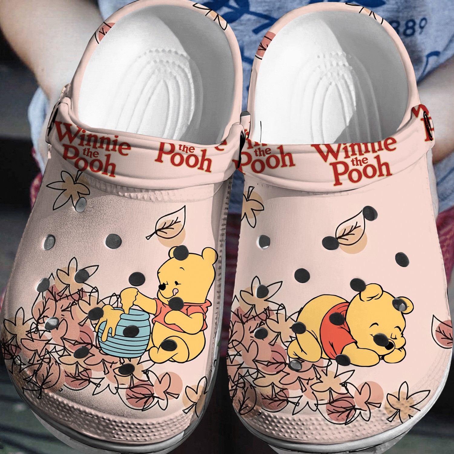 Footwearmerch Winnie The Pooh Cartoon Crocs Crocband Clogs Shoes Comfortable For Men Women and Kids