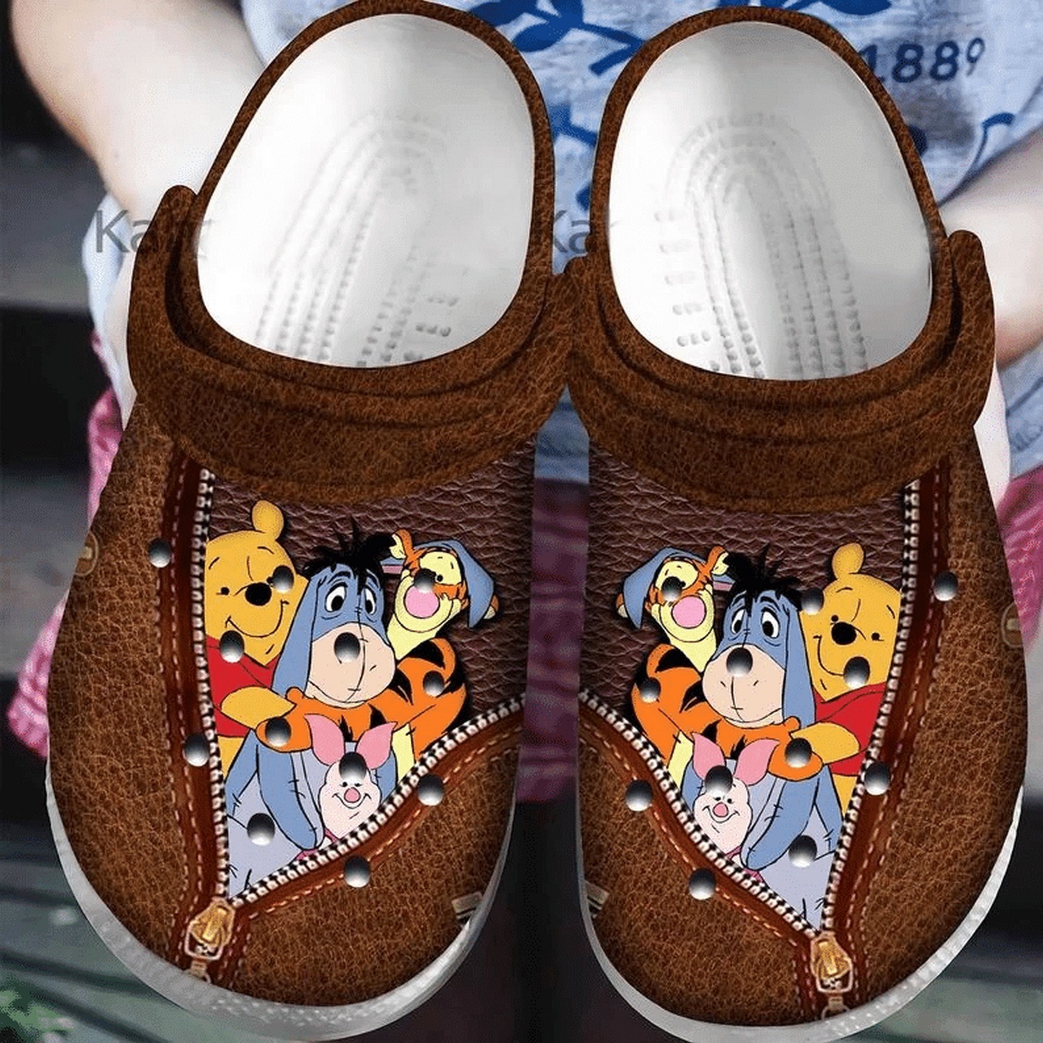 Footwearmerch Winnie The Pooh Cartoon Crocs Crocband Clogs Shoes Comfortable For Men Women and Kids
