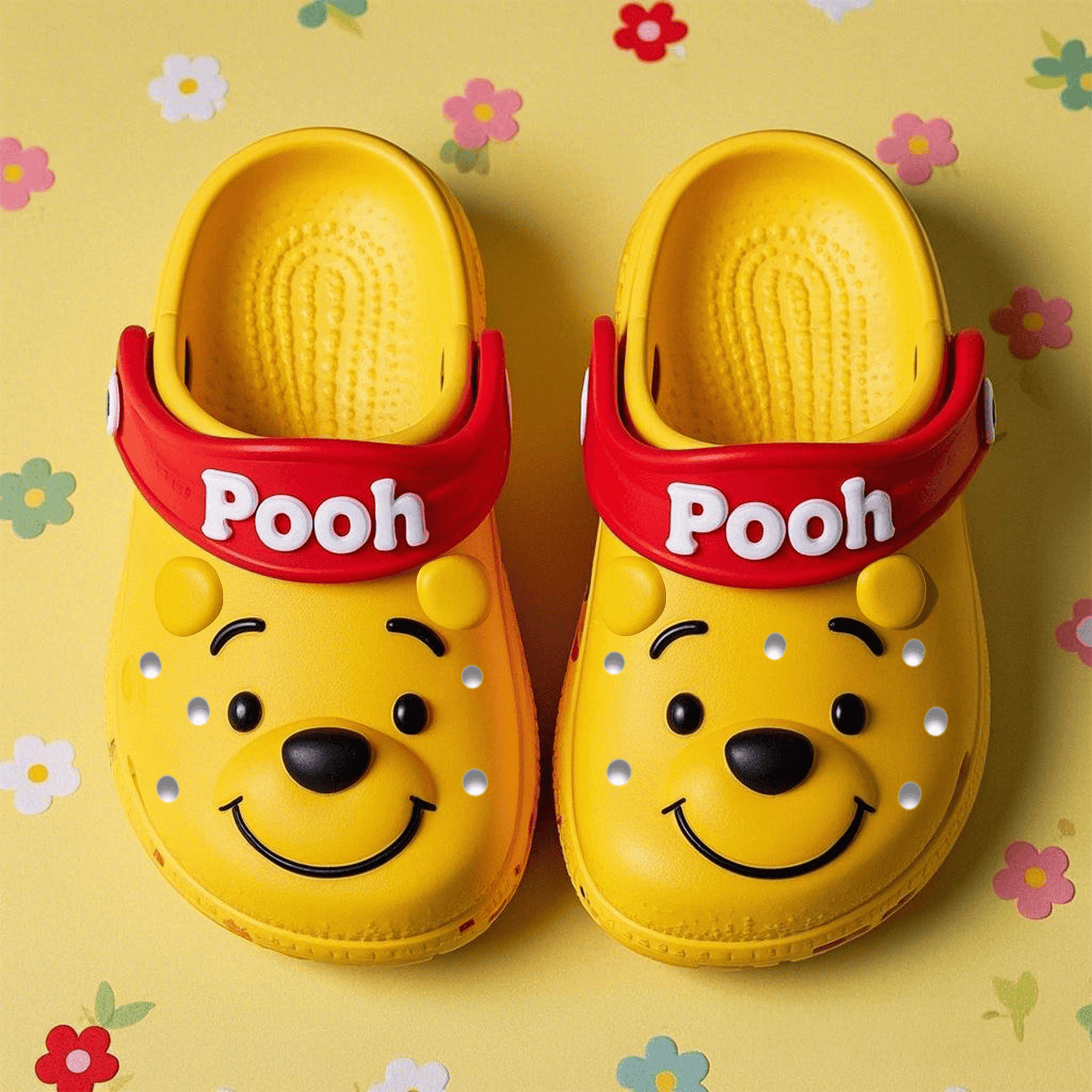 Footwearmerch Winnie The Pooh Cartoon Crocs Crocband Clogs Shoes Comfortable For Men Women and Kids