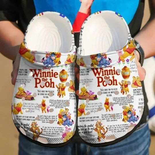 Footwearmerch Winnie The Pooh Cartoon Crocs Crocband Shoes Clogs Custom Name For Men Women And Kids