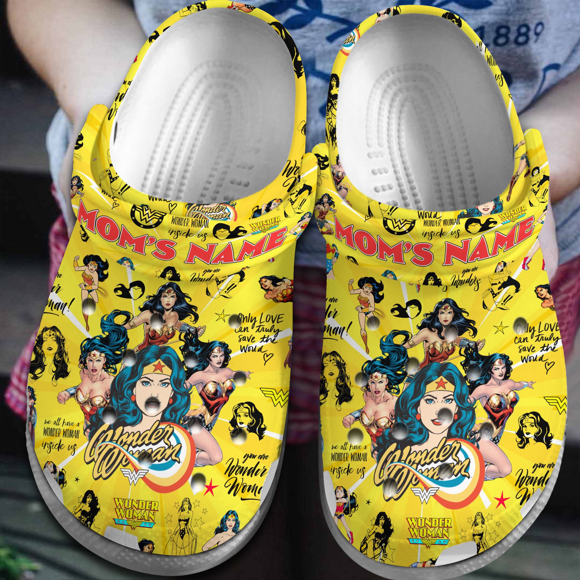 Footwearmerch wonder woman Mother Day Crocs Crocband Clogs Shoes Comfortable For Men Women and Kids