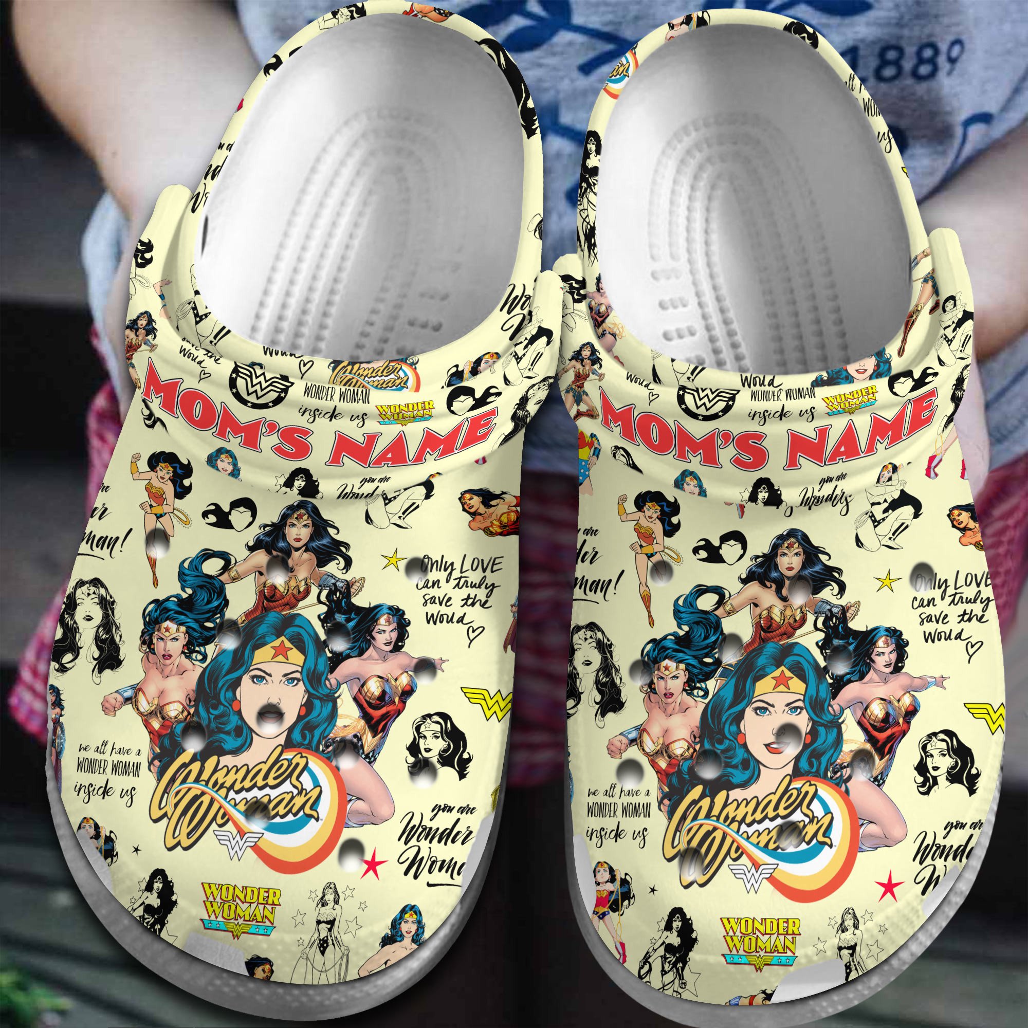 Footwearmerch wonder woman Mother Day Crocs Crocband Clogs Shoes Comfortable For Men Women and Kids