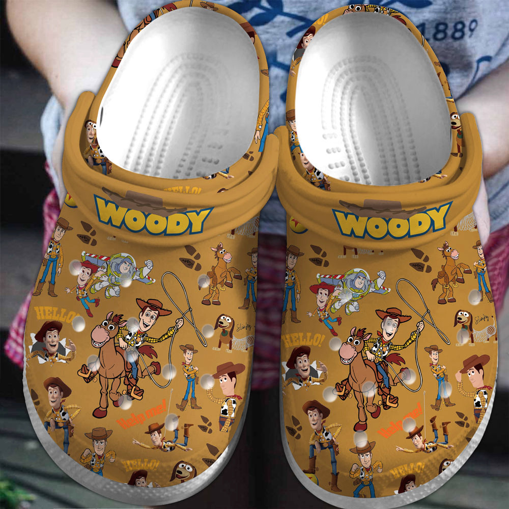 Footwearmerch Woody Toy Story Movie Crocs Crocband Clogs Shoes Comfortable For Men Women and Kids