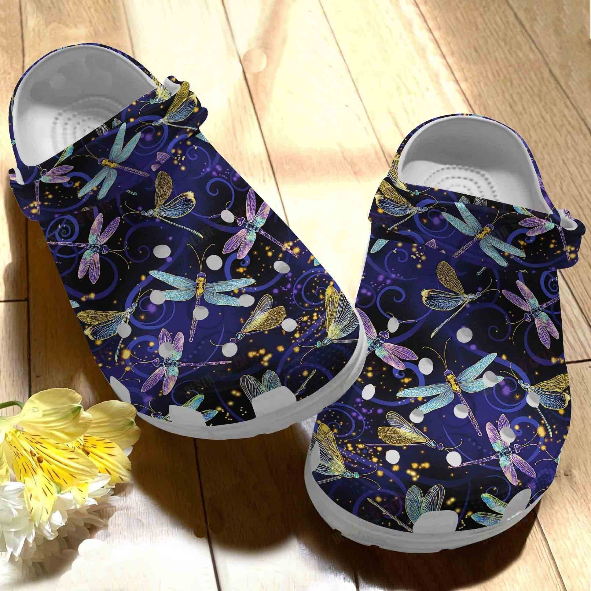 Footwearmerch World Of Dragonflies Clogs Shoes Gifts For Birthday Thanksgiving