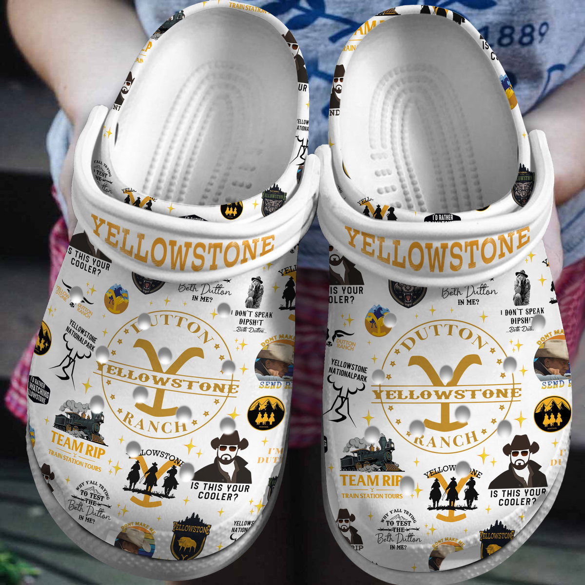 Footwearmerch Yellowstone TV Series Crocs Crocband Clogs Shoes Comfortable For Men Women and Kids