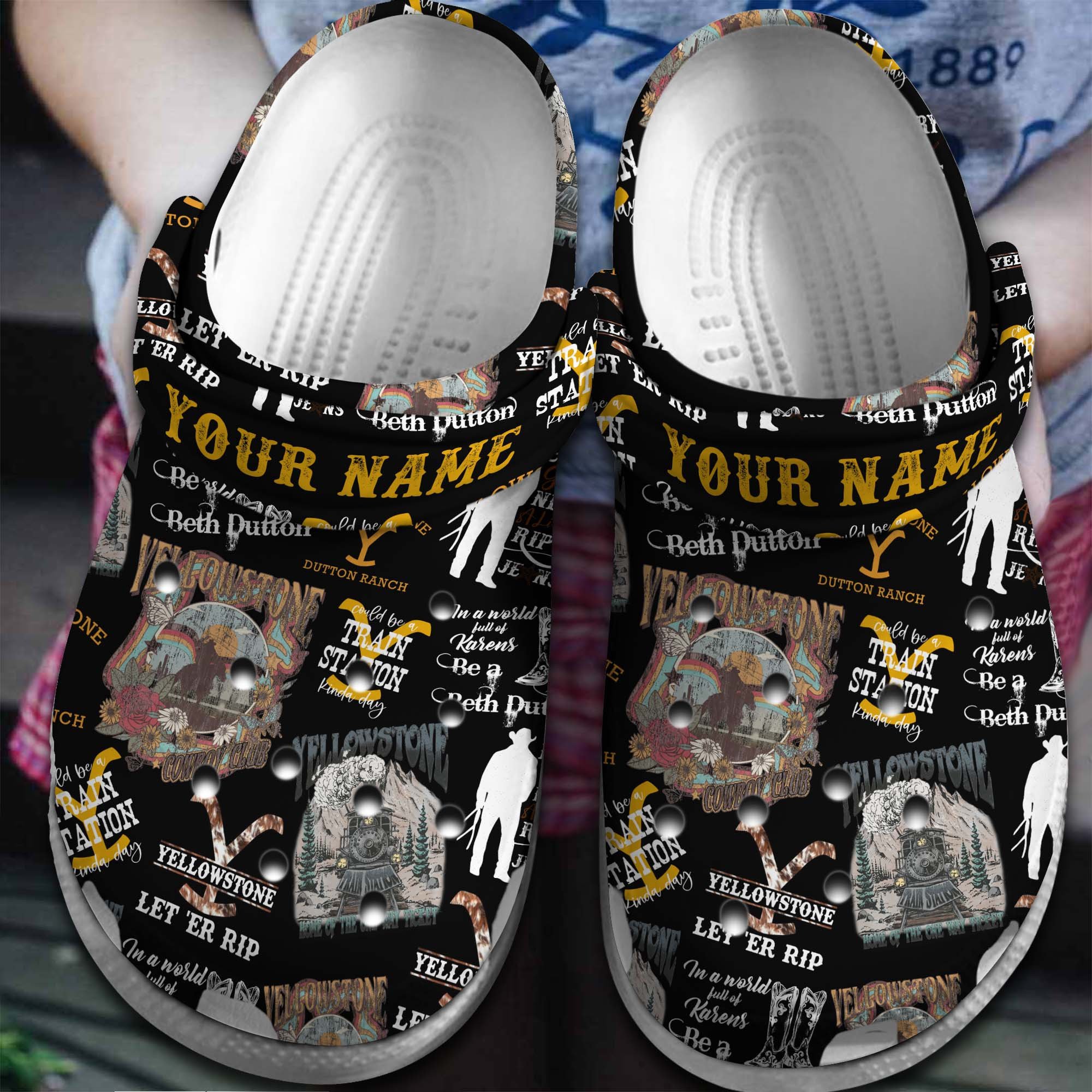 Footwearmerch Yellowstone TV Series Crocs Crocband Clogs Shoes Comfortable For Men Women and Kids