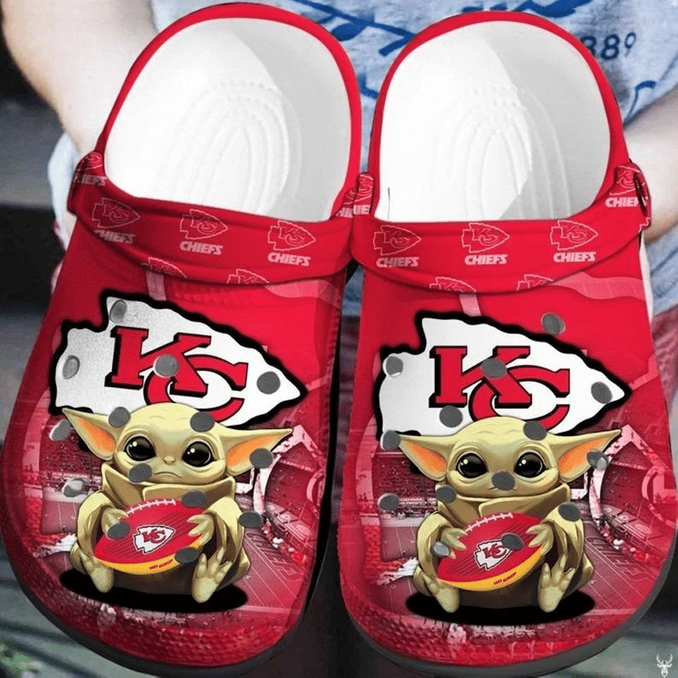 Footwearmerch Yoda Kansas City Chiefs Crocs Clog Shoes