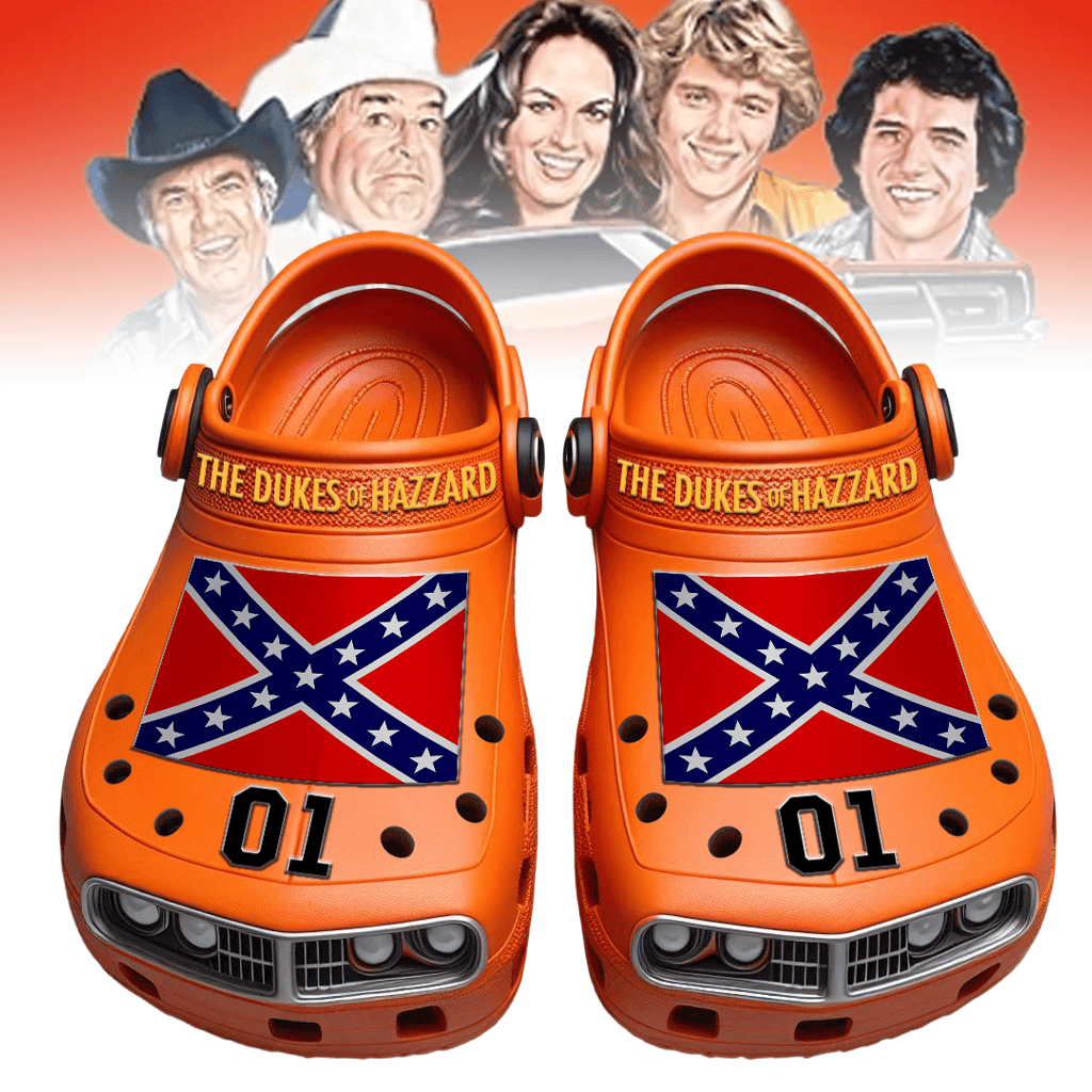 Footwearmerch The Dukes of Hazzard TV Series Crocs Crocband Clogs Shoes Comfortable For Men Women and Kids