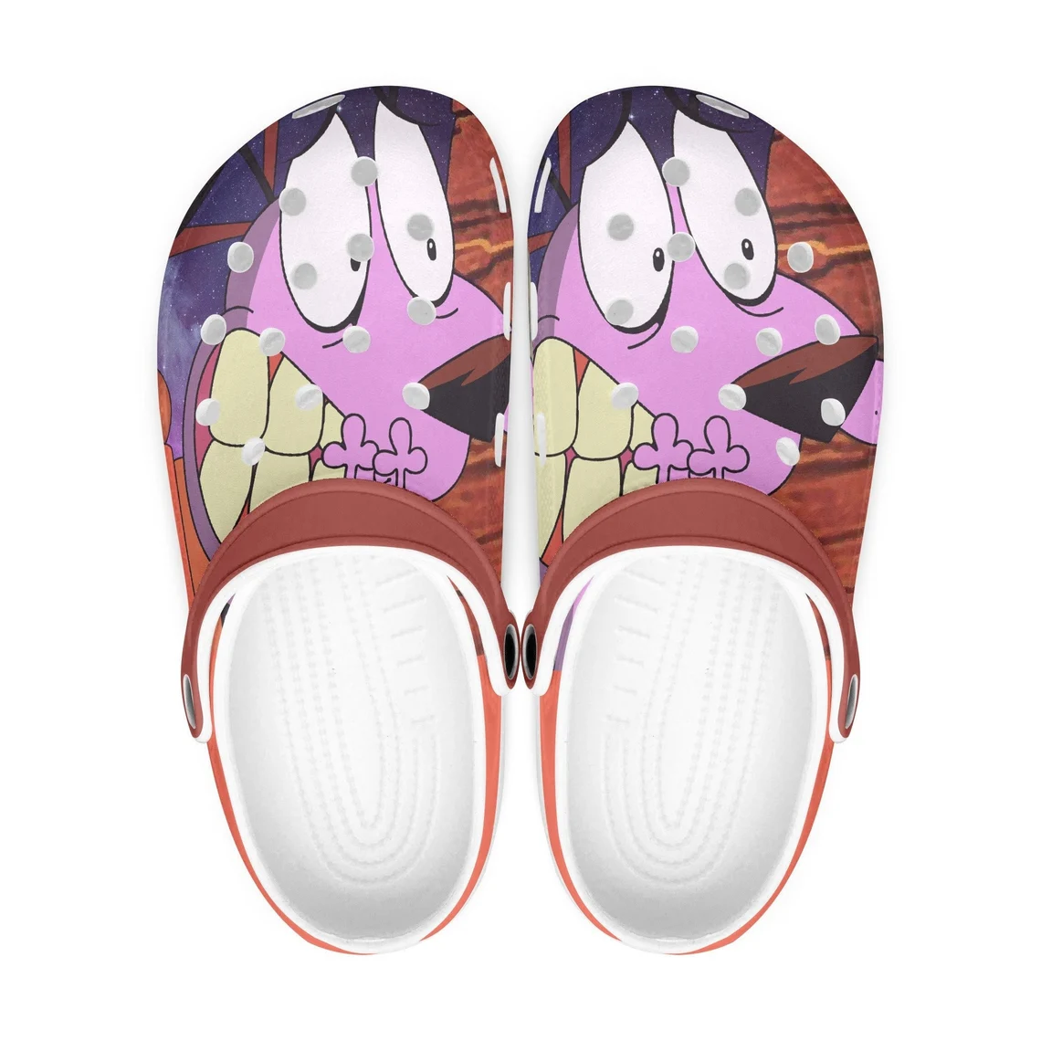 Footwearmerch Courage the Cowardly dog Cartoon Crocs Crocband Clogs Shoes Custom Name For Men Women and Kids
