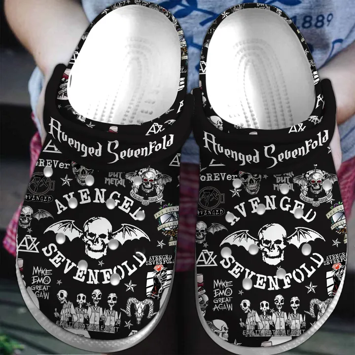 Footwearmerch Avenged Sevenfold Music Band Crocs Crocband Clogs Shoes Comfortable For Men Women and Kids