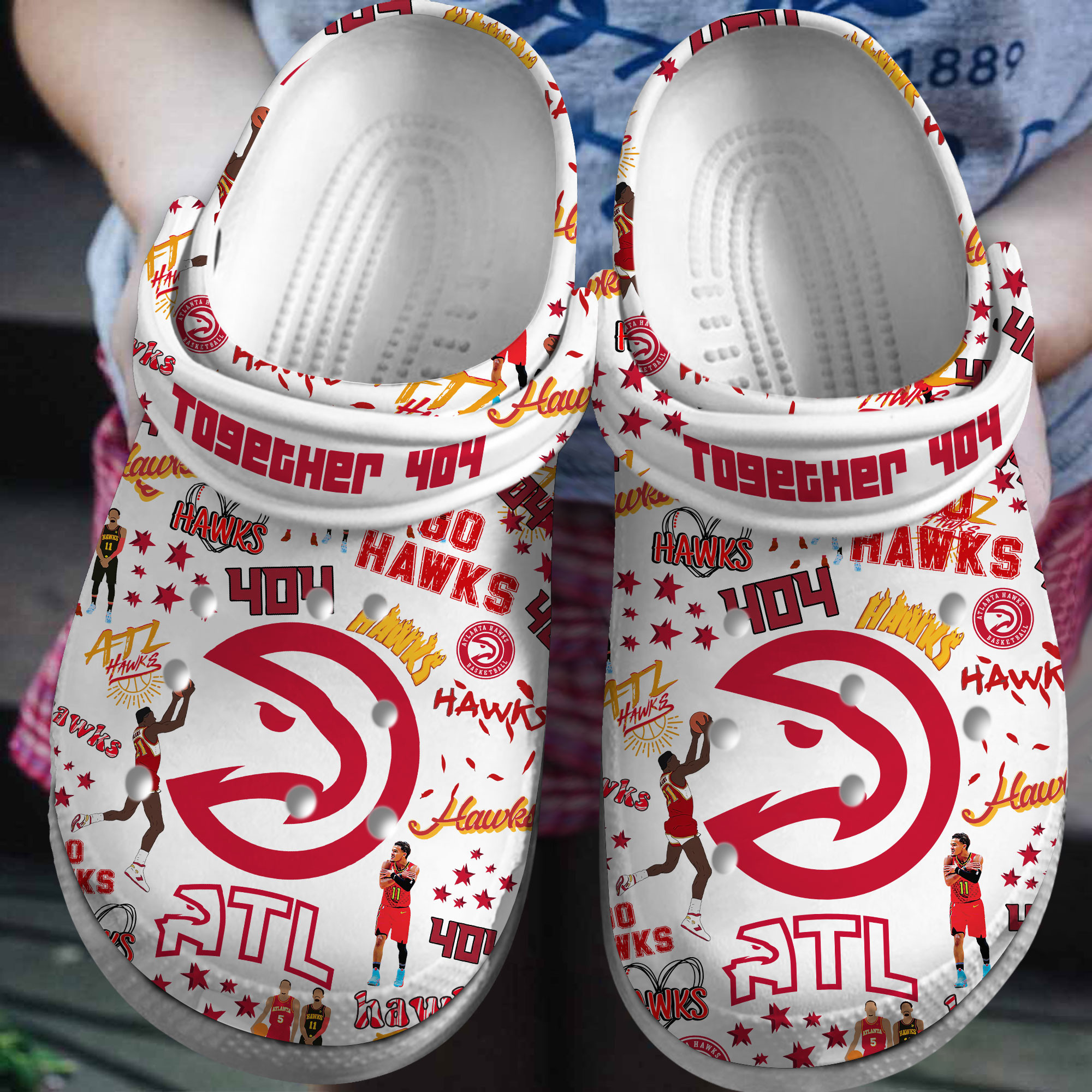 Premium Atlanta Hawks NBA Sport Crocs Crocband Clogs Shoes Comfortable For Men Women and Kids