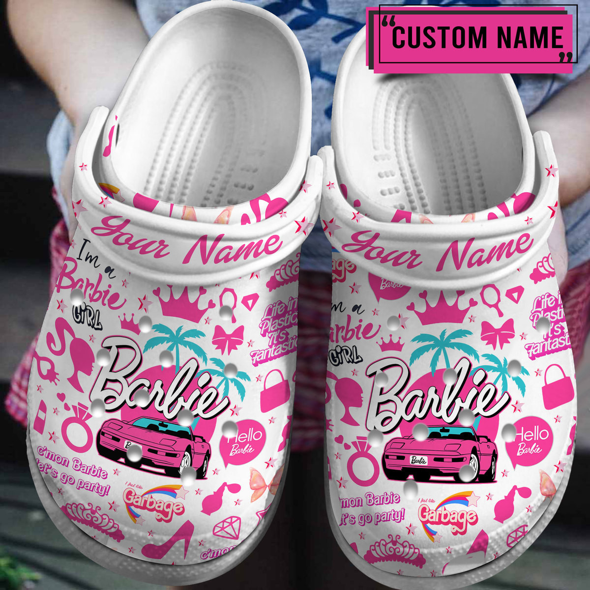 Premium Barbie Movie Crocs Crocband Clogs Shoes Comfortable For Men Women and Kids