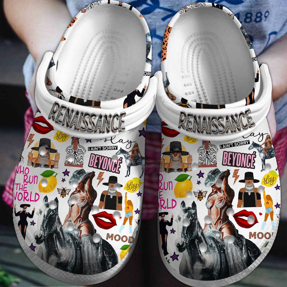Footwearmerch Renaissance Beyonce Singer Music Crocs Clogs Crocband Shoes Comfortable For Men Women and Kids