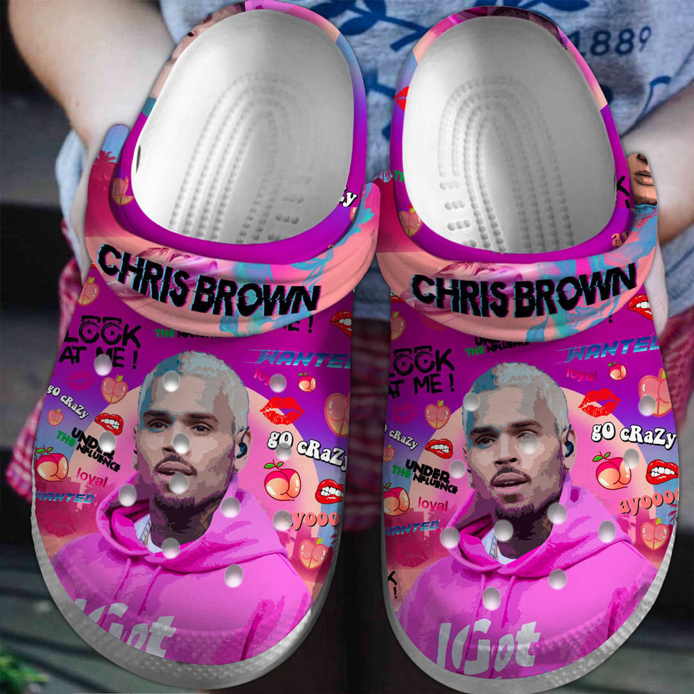 Footwearmerch Chris Brown Music Crocs Crocband Clogs Shoes Comfortable For Men Women and Kids
