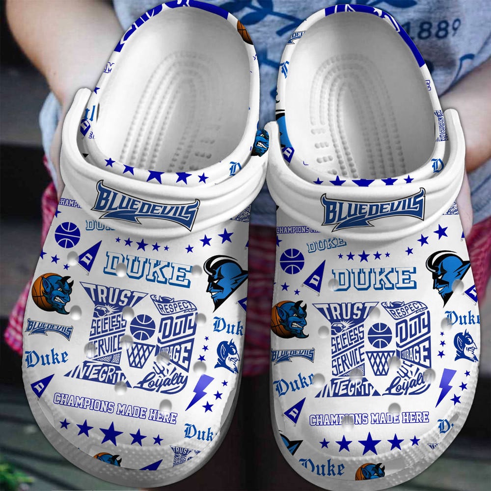 Footwearmerch Duke Blue Devils basketball NCAA Sport Crocs Clogs Crocband Shoes Comfortable For Men Women and Kids