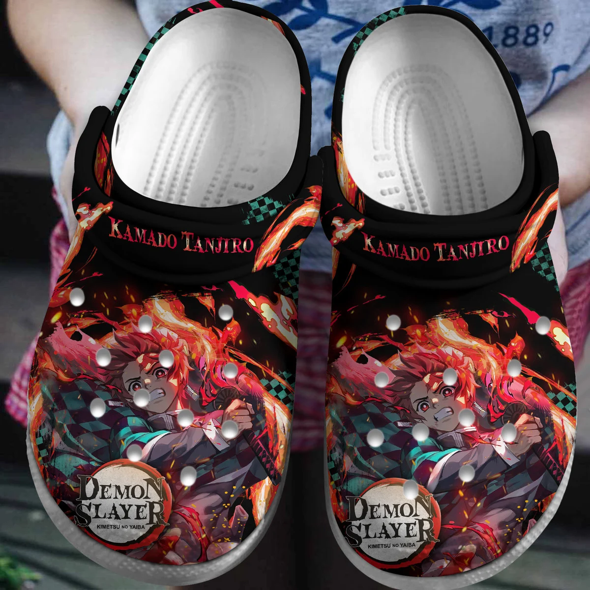 Footwearmerch Tanjiro Kamado Demon Slayer Anime Cartoon Crocs Crocband Clogs Shoes Comfortable For Men Women and Kids