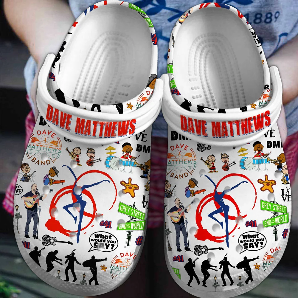 Footwearmerch Dave Matthews Band Music Crocs Crocband Clogs Shoes Comfortable For Men Women and Kids