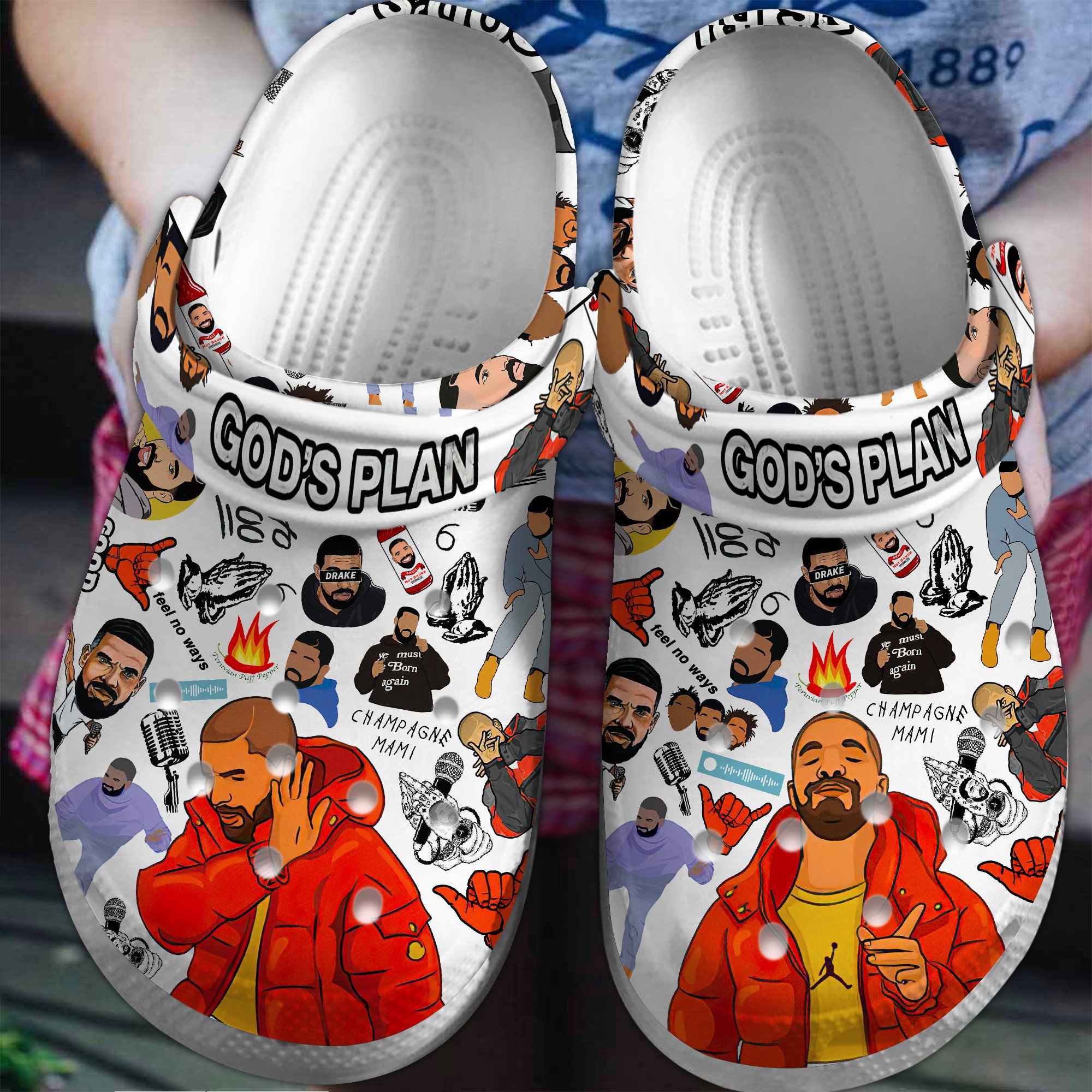 Footwearmerch God's Plan Drake Singer Music Crocs Crocband Clogs Shoes Comfortable For Men Women and Kids