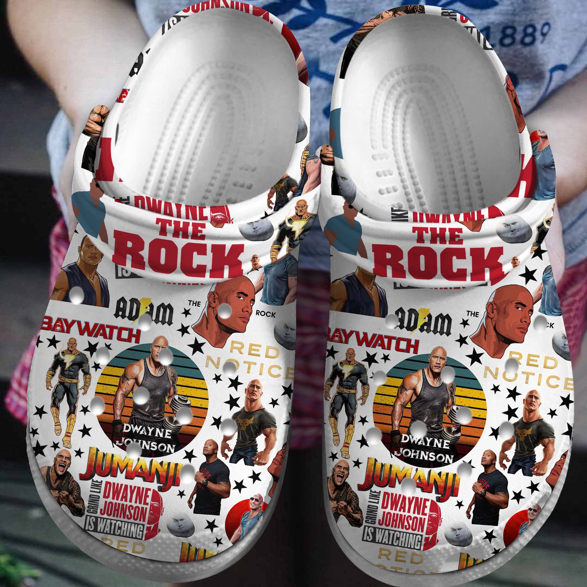 Footwearmerch The Rock Crocs Crocband Clogs Shoes Comfortable For Men Women and Kids
